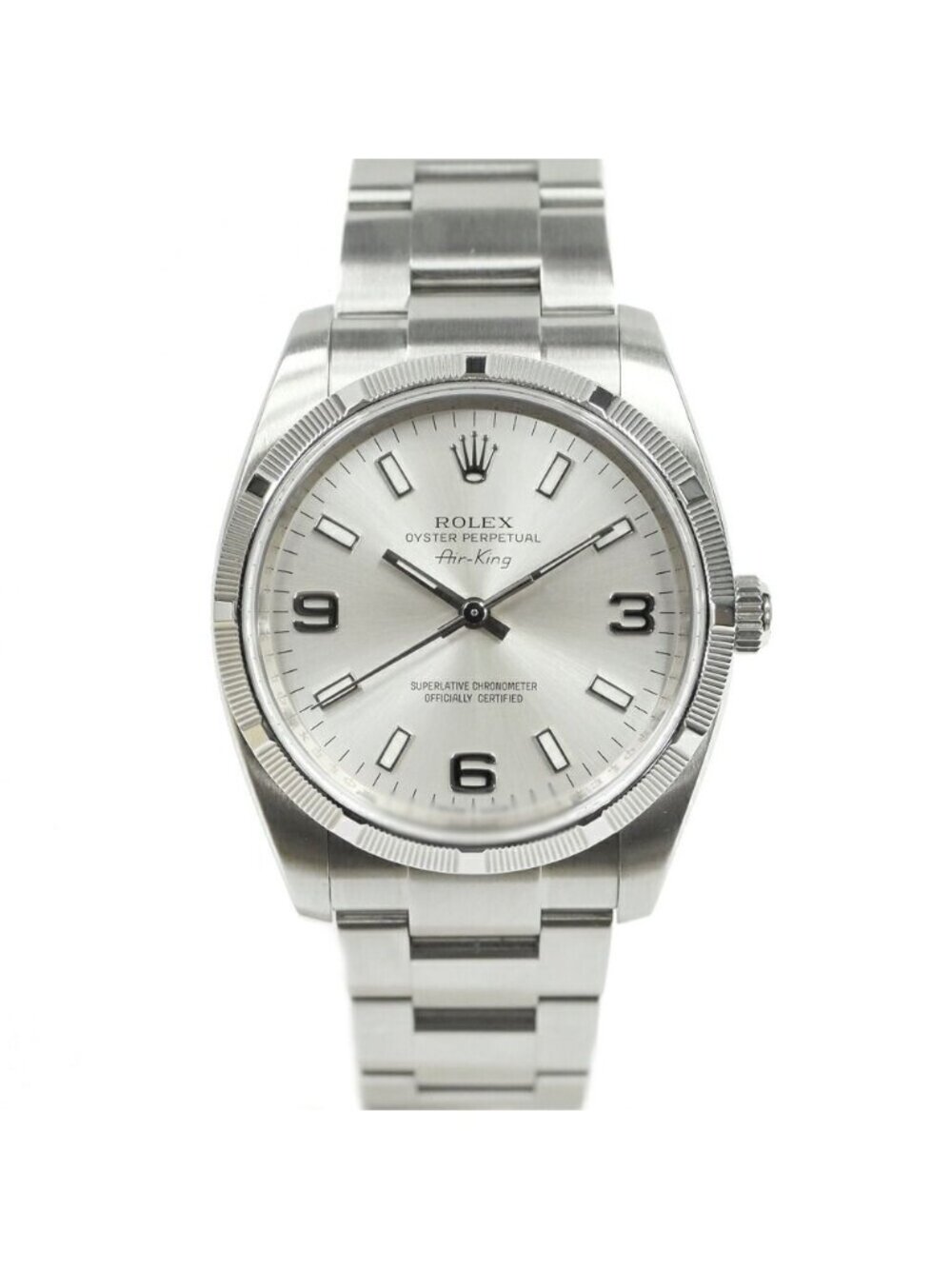 Rolex Air King No Silver SS Automatic Card Overseas